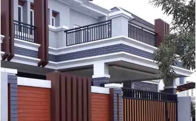 pagar rumah minimalis modern dari kayu
