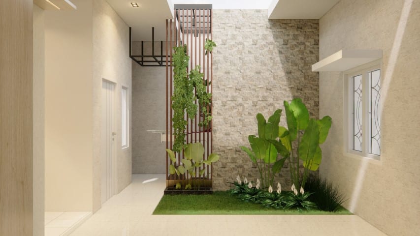 Desain Taman Indoor Minimalis Sederhana, Ruangan Jadi Cantik
